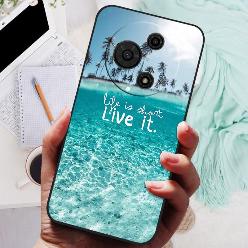 For TCL 605 Case Flower Geometric Painted Bumper Coque Soft Silicone Cover Fundas For TCL 60 SE 4G Cases 60SE TCL605 Shells