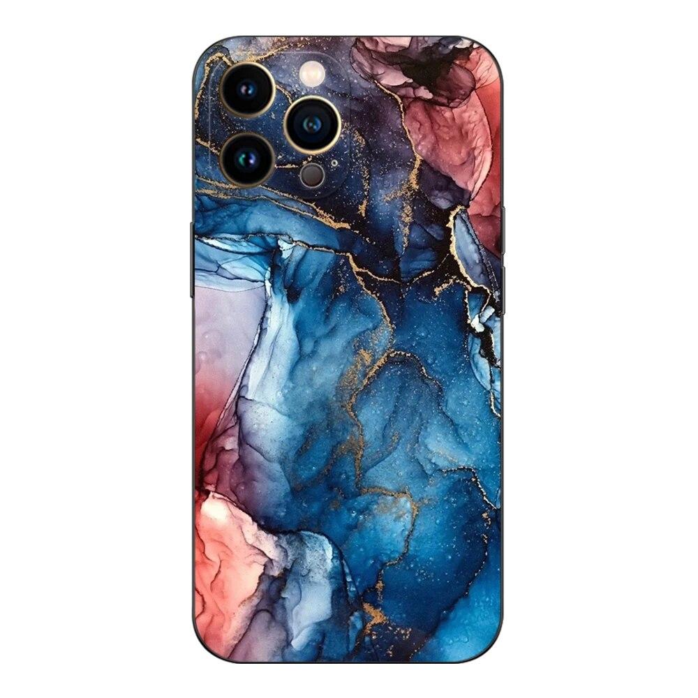 Чехол для телефона с цветным мрамором для iPhone Samsung Galaxy Redmi Xiaomi Oppo OnePlus Note SA 7 8 9 10 11 12 13 14 20 21 22 23 53 54 Pro Max Ultra TPU Soft