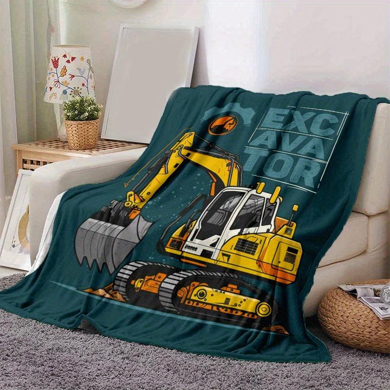 1pc Tractor Printing Lightweight Flannel Blanket, Comfortable and Warm Blanket, for Camping Sofa Bed and Couch Office, Suitable for Gift Blan