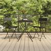 VidaXL Folding Bistro Chairs 2 Pcs Black Woven Resin and Steel 319986