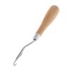 Large Wooden Handle Latch Hook for Rug Crafting Bent Metal Crochet Tool for DIY Braided Hair and Knitting Projects