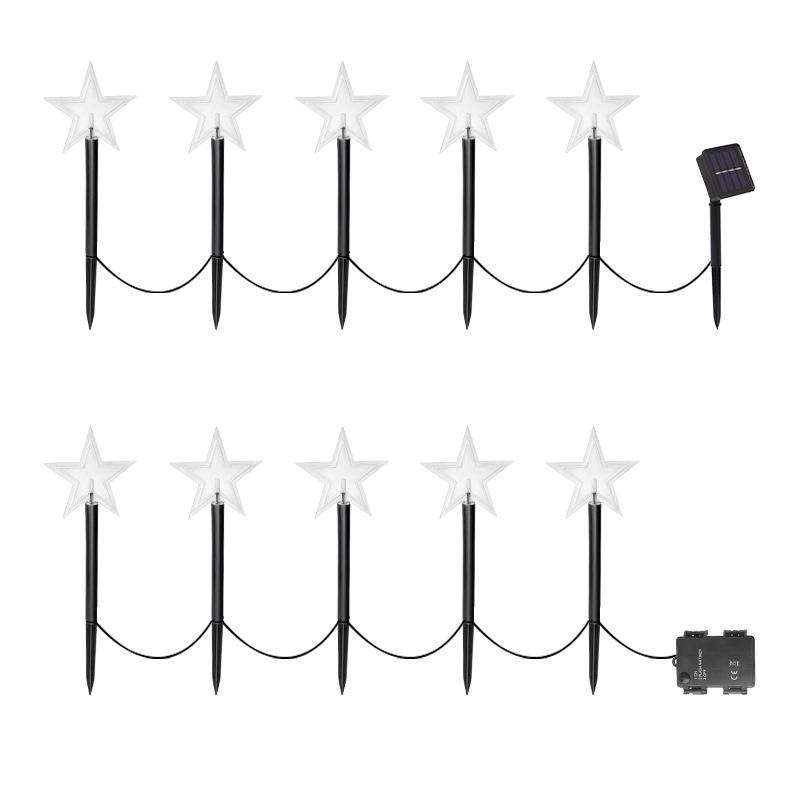 Светодиодные садовые светильники в виде рождественской звезды и снежинки на солнечной батарее