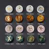 25Pcs/1Pack Natural Crystal Quartz Agate Rune Letters Unperforated Discs Set,Palm Stones Viking Nordic Amulet Divination Ornaments Decoration Jewelry
