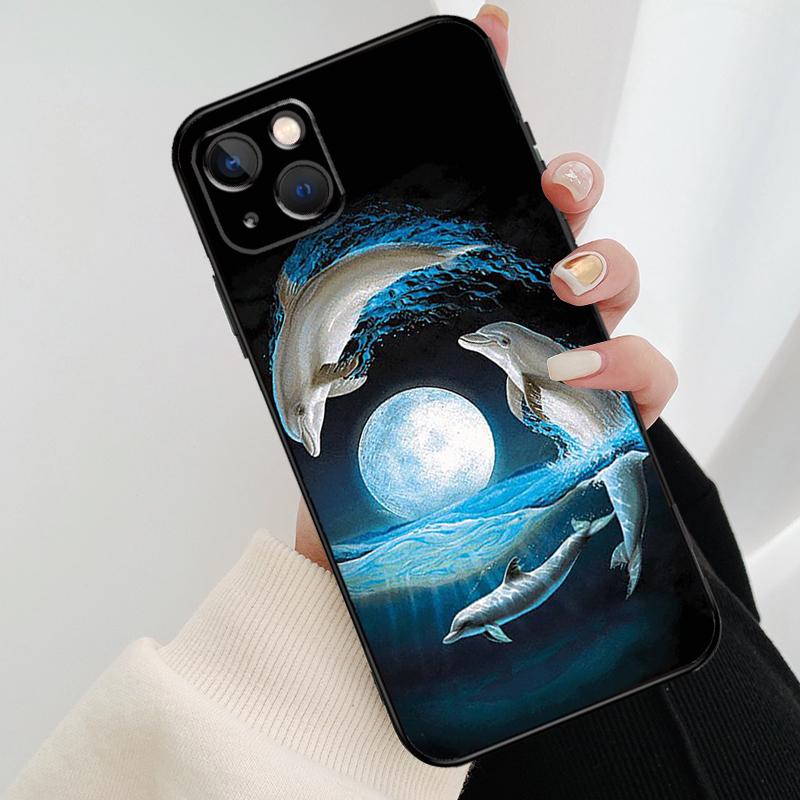 Милый Чехол для Телефона с Дельфином и Океаном Для iPhone 17 Pro Max 15 14 13 11 12 16 Pro Max mini 15 16 Plus 16e 17 Air Cover
