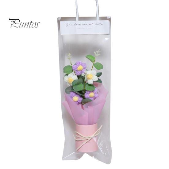 Букет крючком со светодиодной подсветкой, ручной работы, вязаный цветок, искусственный букет, яркий внешний вид, фальшивый букет, подарок на День святого Валентина