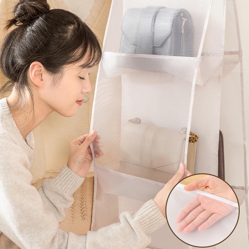 Hanging Handbag Organizer Storage Bags for Women Handbag Bag Hanger Transparent Home Closet Clothing  Dust-proof Organizer