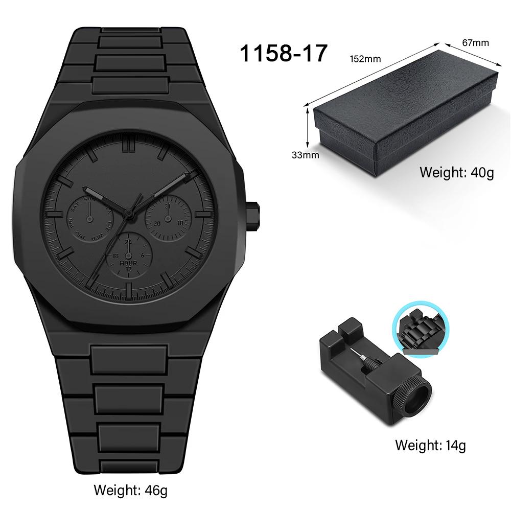 Men's Analog Mechanical Quartz Watch Arabic Numeral Waterproof Watch Fashion Men's Business Watch Polycarbonate Silicone Strap
