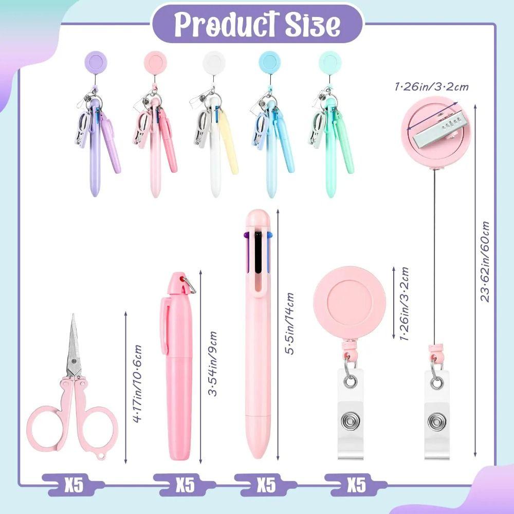 Набор выдвижных ручек для медсестер, вращающиеся бейджи-ролики, модный зажим для бейджа медсестры