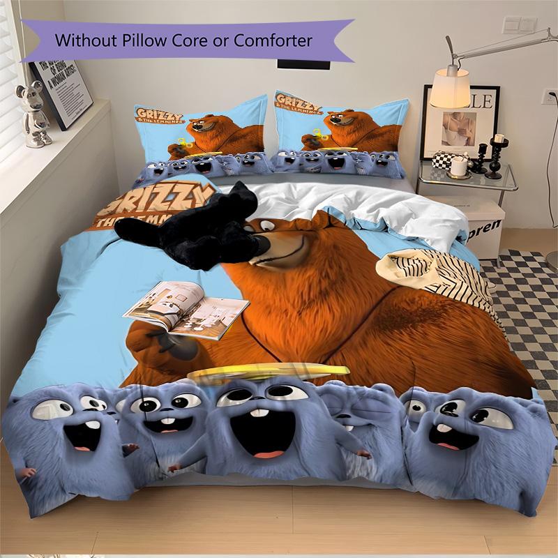 Grizzly Lemmings Adventure Print 3Pcs Bedding Setduvet Cover With 2 Bedropillowcase Home Birthday Gift