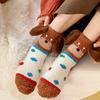 Yousheng 1 пара носков для пола 3D мультяшный дизайн таксы полосатый принт эластичное отверстие носки коралловый флис утолщенные средней длины носки для сна
