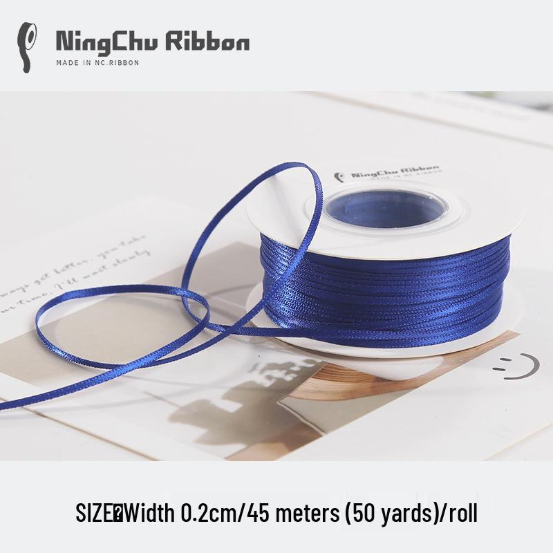 Двусторонняя атласная лента 2 мм для закладки, свадебных бантов и подарочной упаковки