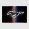 Mustang Neon Sign Metal Sign Poster Garage Living Room Decor Cinema Living Custom Tin Vintage Wall  Home Decorations