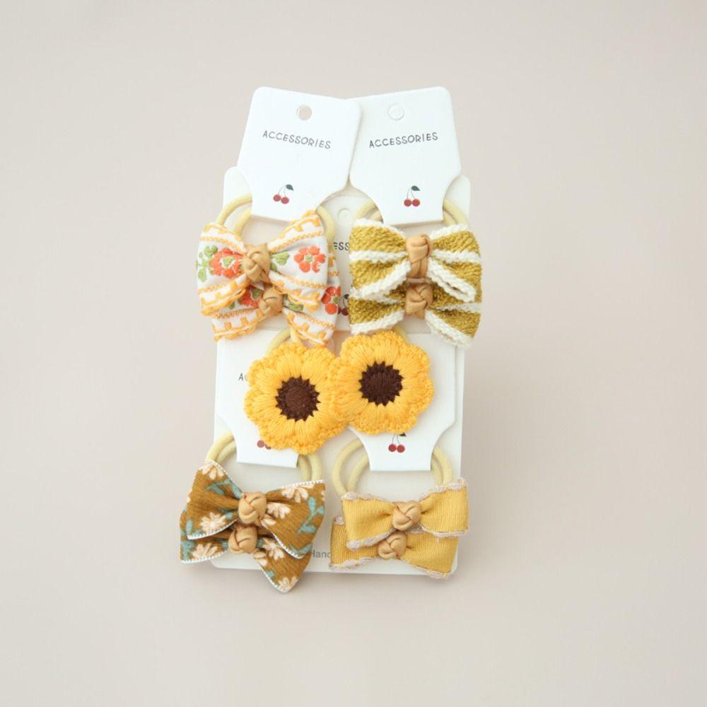 10Pcs Cute Elastic Rubber Band Kids Girls Hair Rope Luxury Hair Ties Bowknot