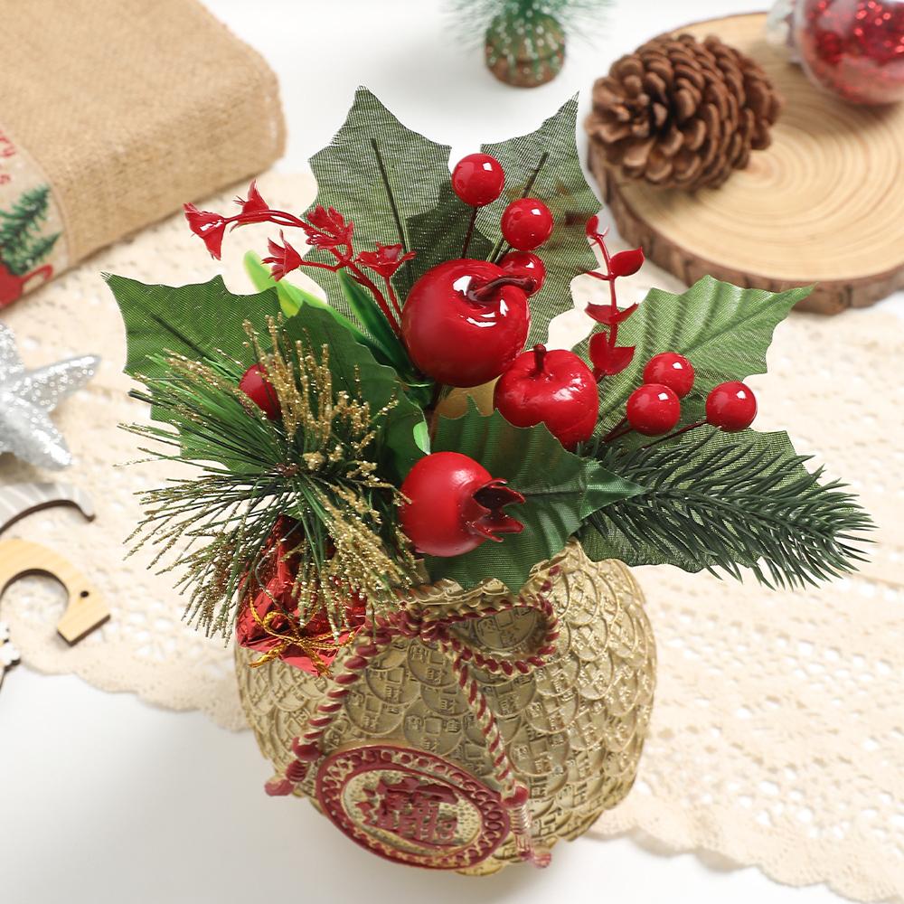 3/5Pcs Christmas Decoration Artificial Berry Bouquet Pine for Home Decor Crafts Garland Navidad New Year 2026 Garland Accessory