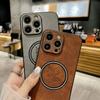Чехол из искусственной кожи с рисунком для iPhone 16 15 14 13 12 11 16 Pro Max X XR Xs Max 15 Pro для беспроводной зарядки MagSafe, чехол для телефона