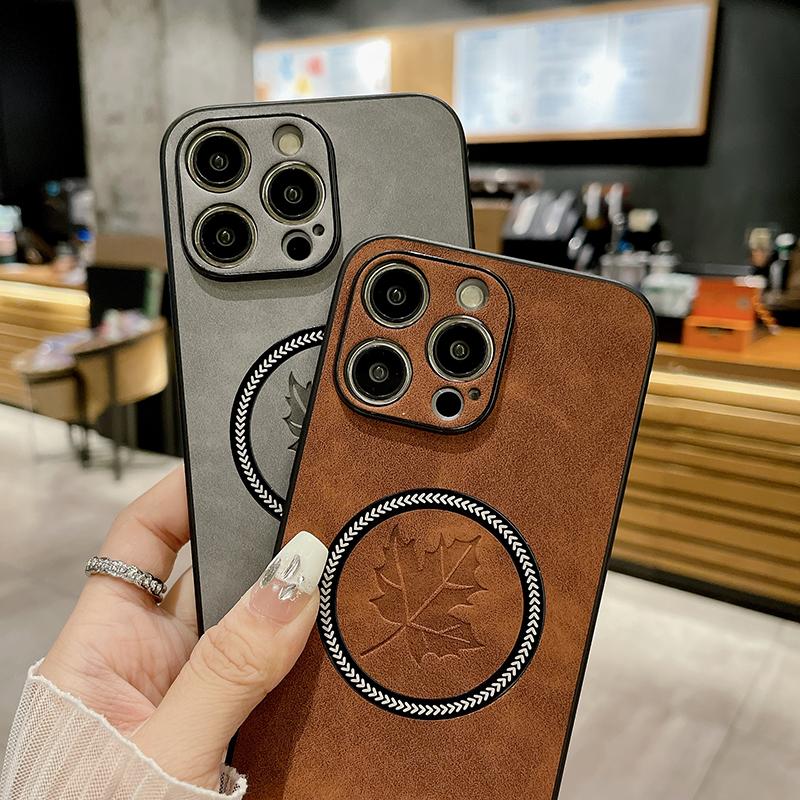 Чехол из искусственной кожи с рисунком для iPhone 16 15 14 13 12 11 16 Pro Max X XR Xs Max 15 Pro для беспроводной зарядки MagSafe, чехол для телефона