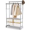 Iris Plaza Hanger Double Storage Case Casters Height Width White Rack, Shelf, Included, Included, 83~129cm, 122.5~163.5cm, CHLK-8342,