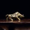 Brass Bullfighting Statue Miniature Ornament for Home and Office Decoration Lucky Wealth Symbolism Animal Figurine Gift