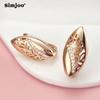 SIMJOO Zircon Earrings Fashion Temperament Simple Leaves Zircon Earrings