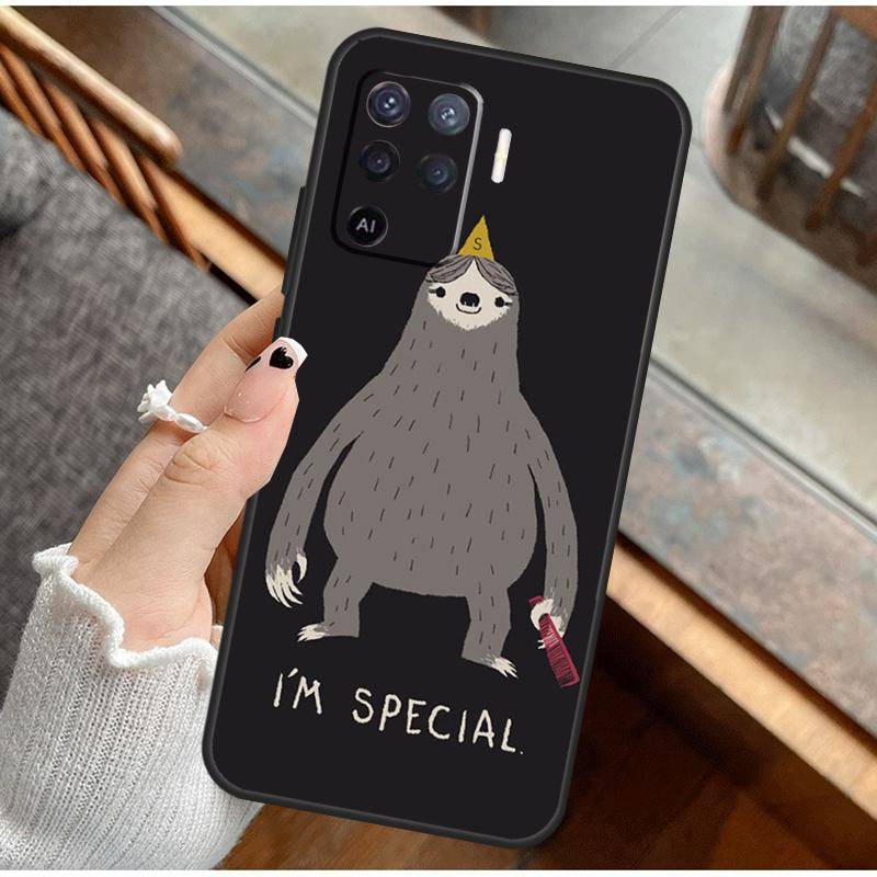 Забавный Милый Ленивец Чехол Для Телефона Для Oppo A38 A58 A74 A15 A80 A60 A40 A94 A54 A98 A78 A18 A16 A76 A96 A17 A77 A57S