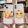 Чехол E-54 Pokemon Pikachu для iPhone 7 8 11 12 13 14 15 16 Pro Max Plus Mini Xiaomi Redmi A3 9A 9C 10A 10C 13C Note 9 11 Realme Narzo C30 C55