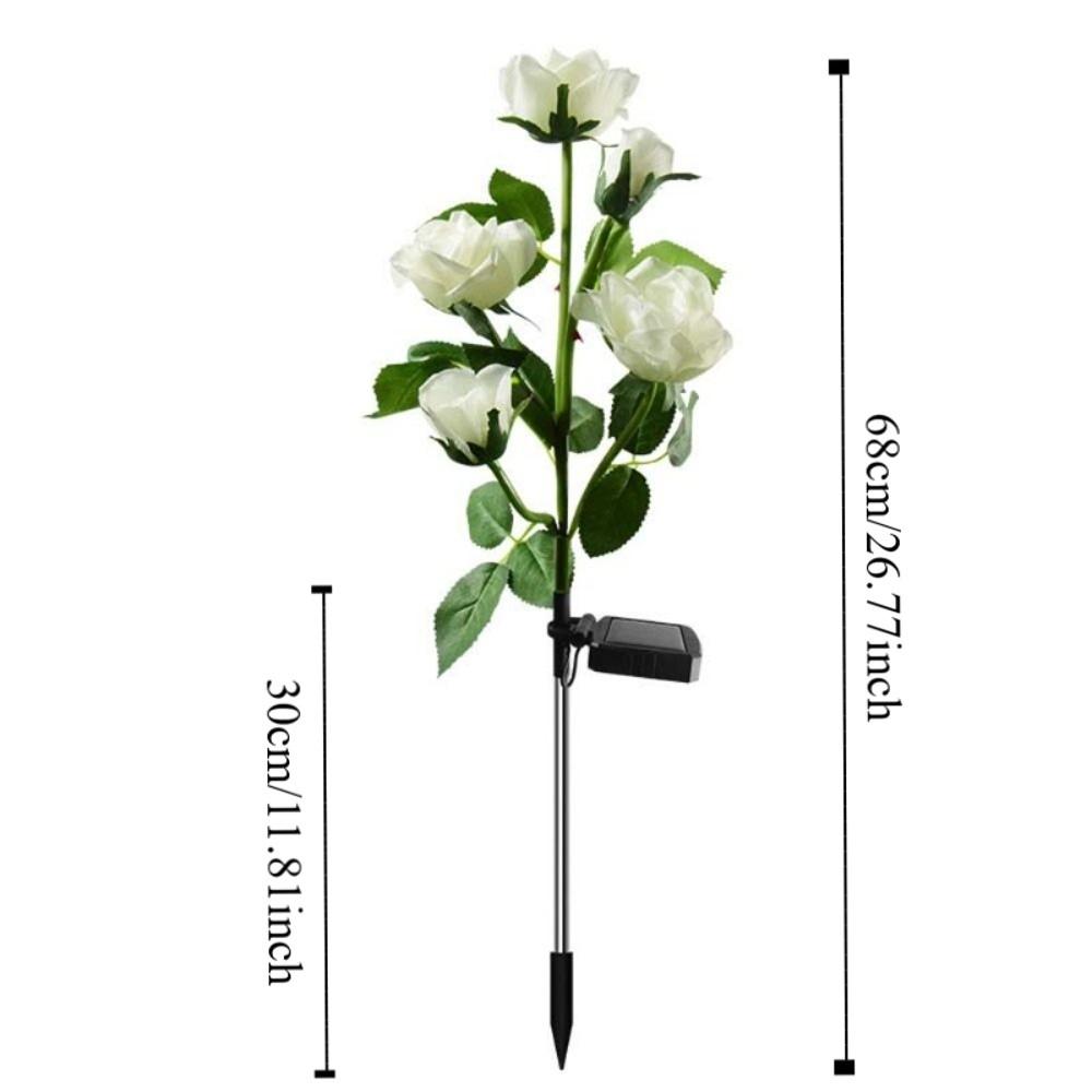 Уличный солнечный садовый светильник на солнечной батарее, реалистичный фонарь в виде солнечных роз, освещение газона