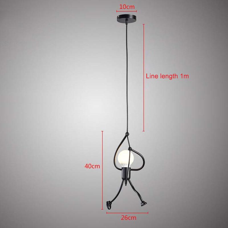 Современная очаровательная подвесная люстра, креативная лампа с железными людьми, элегантная вешалка