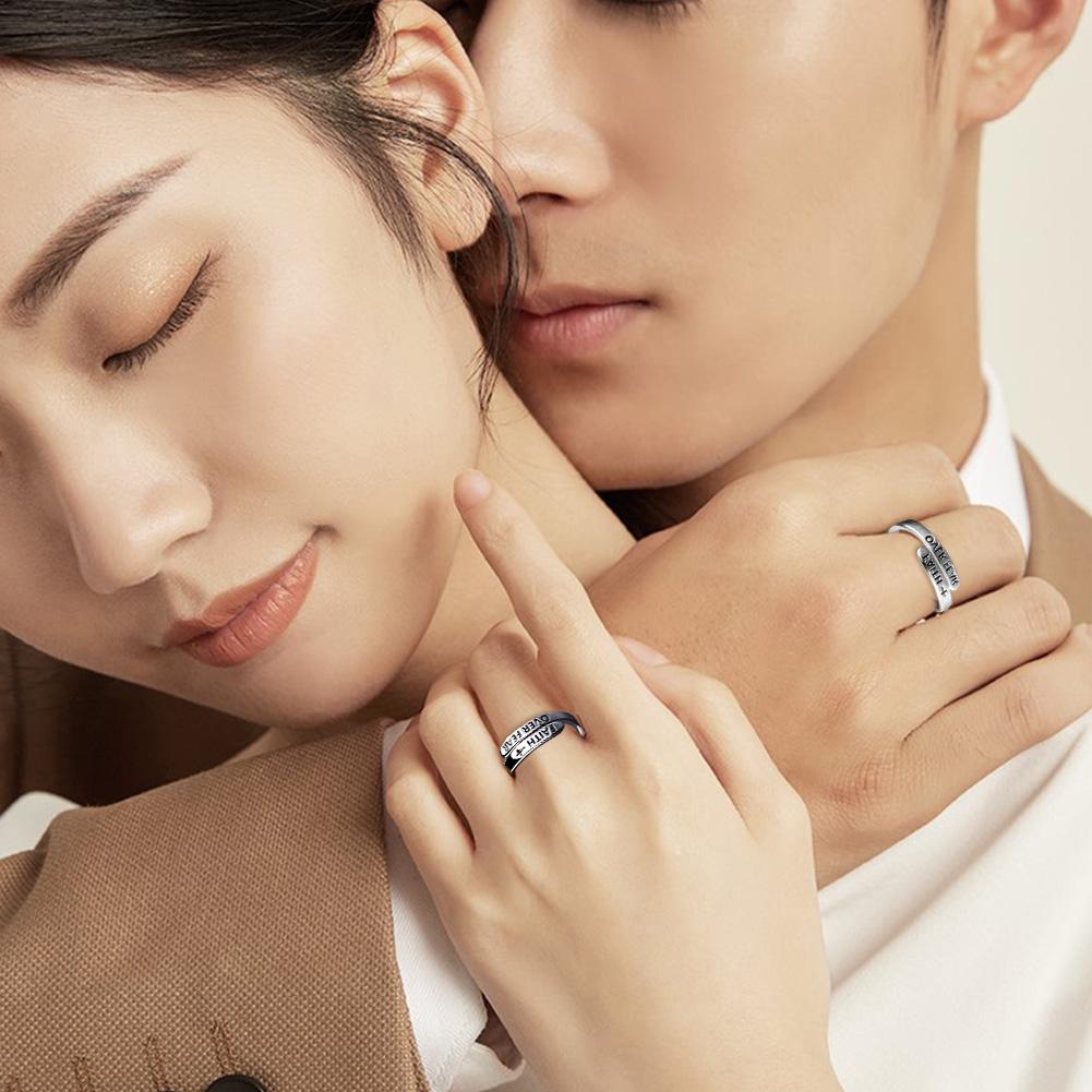 Ретро Вера Мужчины И Женщины Модная Личность Линия Палец Открытое Письмо Старый Ф D4X0