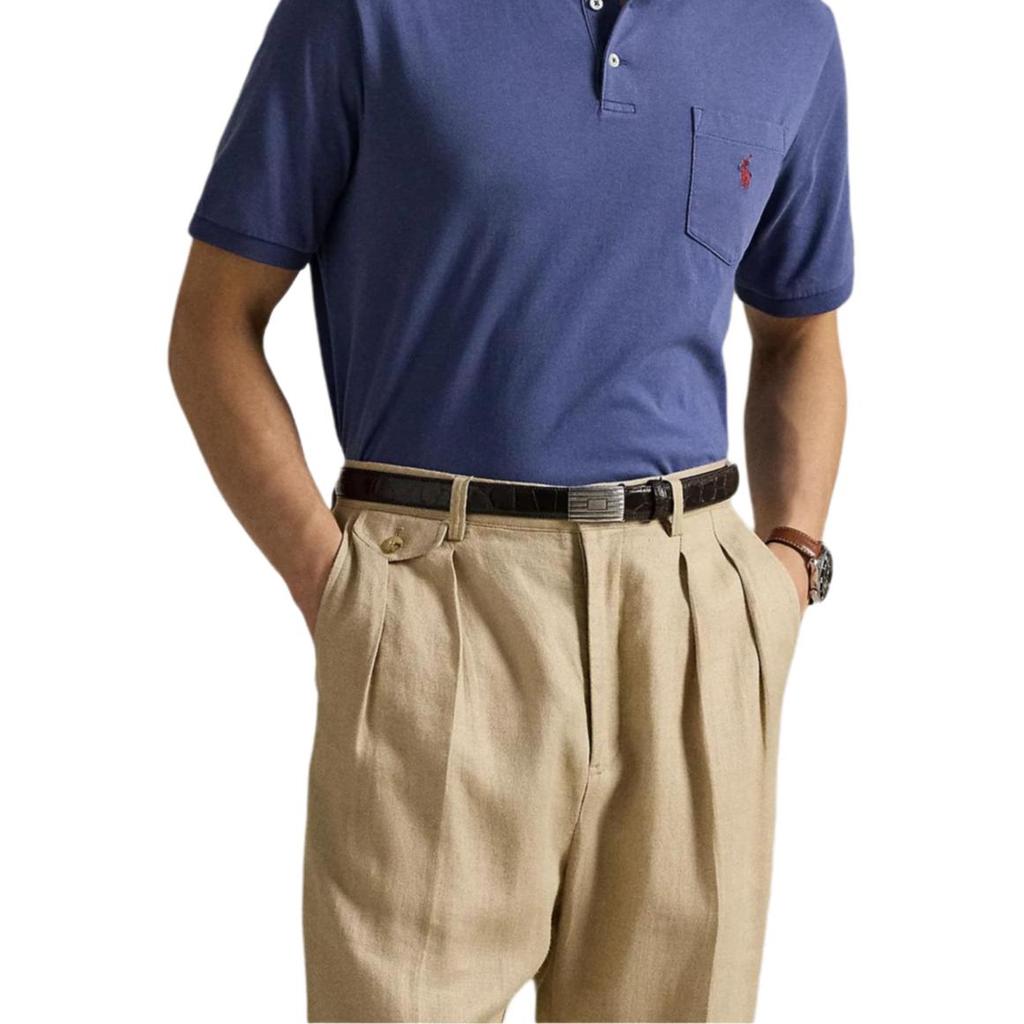 Polo Ralph Lauren Вязаная футболка поло из стираного хлопка с логотипом Мужские топы 710979252005