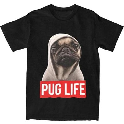 Оригинальная футболка pug life одежда милый щенок собаки чистый хлопок