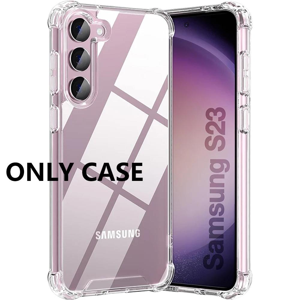 Прозрачный противоударный чехол для Samsung Galaxy S25 S24 S23 S21 FE S22 Plus Ultra Мягкий силиконовый чехол для Samsung A56 A36 A54 A34 Чехол