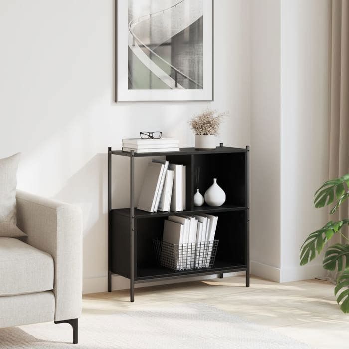 VidaXL Bibliothèque noir 72x28x77,5 cm bois d'ingénierie 838878