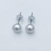Natural Freshwater Flat Rounded Buns S925 Sterling Silver Earrings Classic Versatile Volkswagen Fresh Pearl Ears