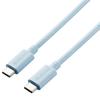 Elecom USB Type C Cable USB Power Delivery Compatible To USB4 Cable Blue Compatibility with iPhone 16 (USB-C USB-C) 0.8m [Verified Series]