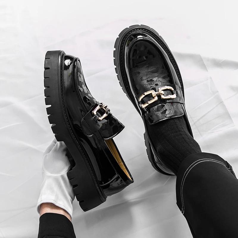 Men Loafers Shoes Thick Sole Fashion Casual Dress Shoes Men