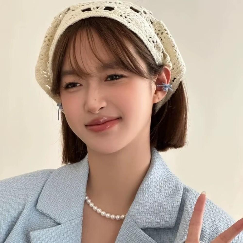 Pastoral Style Triangle Turban French Hollow Out Hair Band Retro Women Hair Scarf Summer