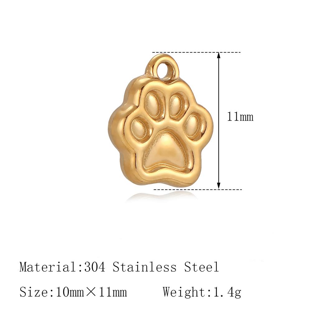 3Pcs Pet Dog Claw/Compass North Star/Sea Wave/Cat's Paw Charms Stainless Small Pendants for Necklace Bracelet DIY Jewelry Making