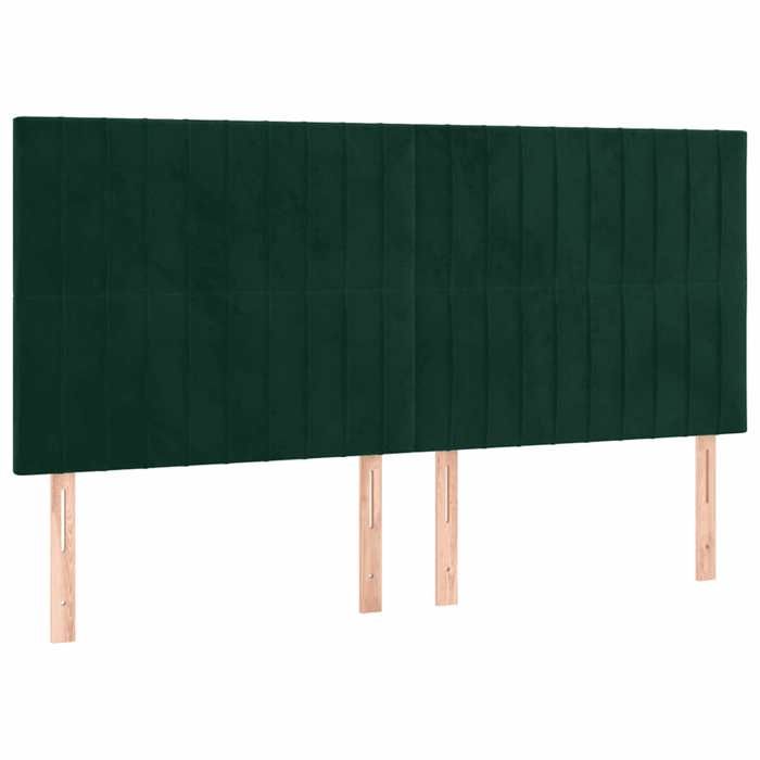 Tête de lit - Maison Exclusive - Vert foncé - Velours doux - 200 x 5 x 118/128 cm