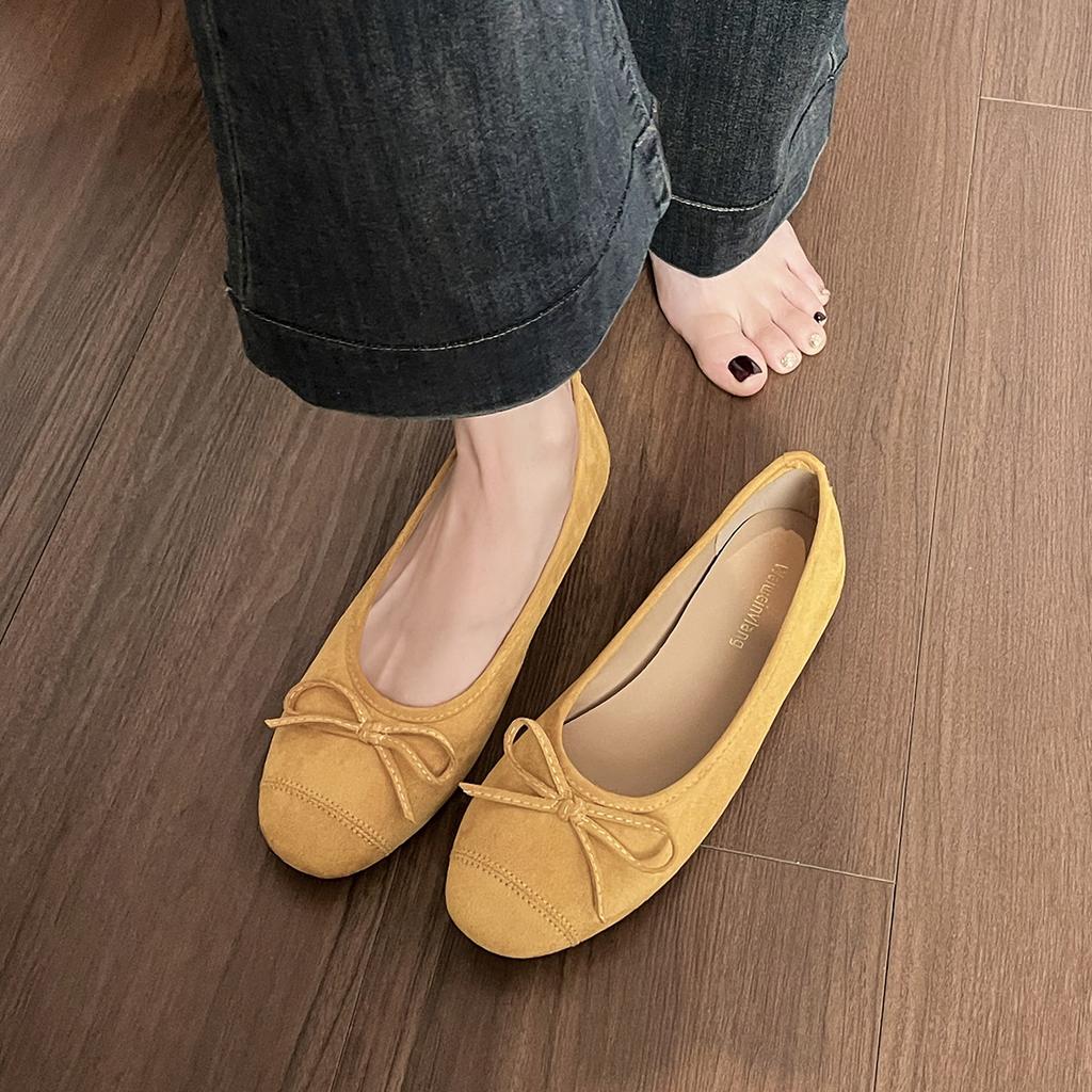 Giant Soft Flat-soled Single Shoes Women's Bow Ballet Shallow Mouth Soft Sole