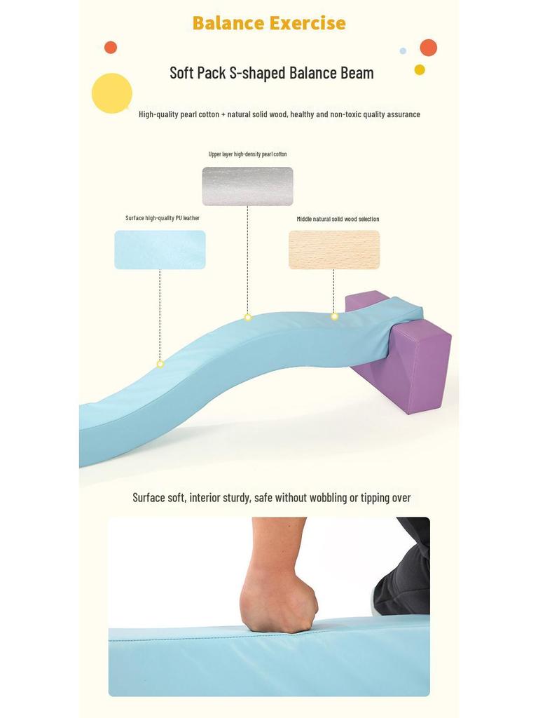 S-Shaped Balance Beam for Children's Sensory Integration & Fitness