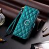 Luxury Grid Double Layer Card Slots Wallet Case for Samsung Xiaomi Redmi iPhone OPPO VIVO Wristband Leather Flip Case