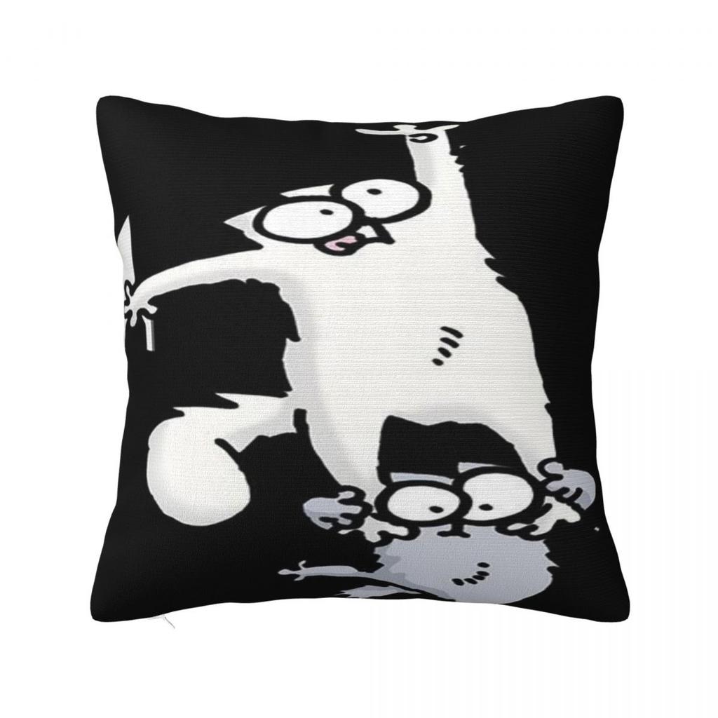 Trendy Living Room Simons Cartoon Cat Catsdecorations Pillowcase Merch Pillow Covers Square Multiple Sizes
