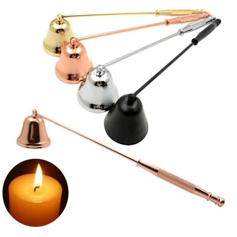 Black Candle Damper Candle Stainless Tool Long Handle Bell Extinguisher Accessory Wicks Out Steel Extinguish Putting Bell-shaped Candle Extinguisher