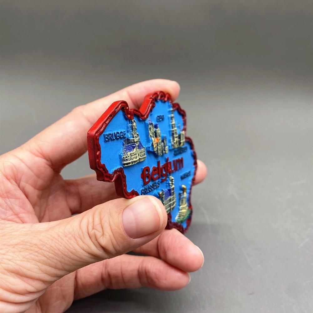 Карта Бельгии Магнитный магнит для декора холодильника Бельгийский туристический сувенир 3D смола Ручная работа Смешной магнит на холодильник Украшение