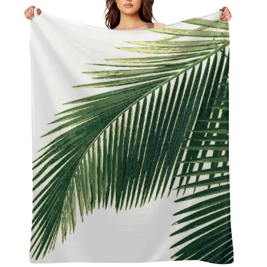 Tropical Palm Leaves Throw Blanket Camping Luxury for babies Sofa Throw Blankets
