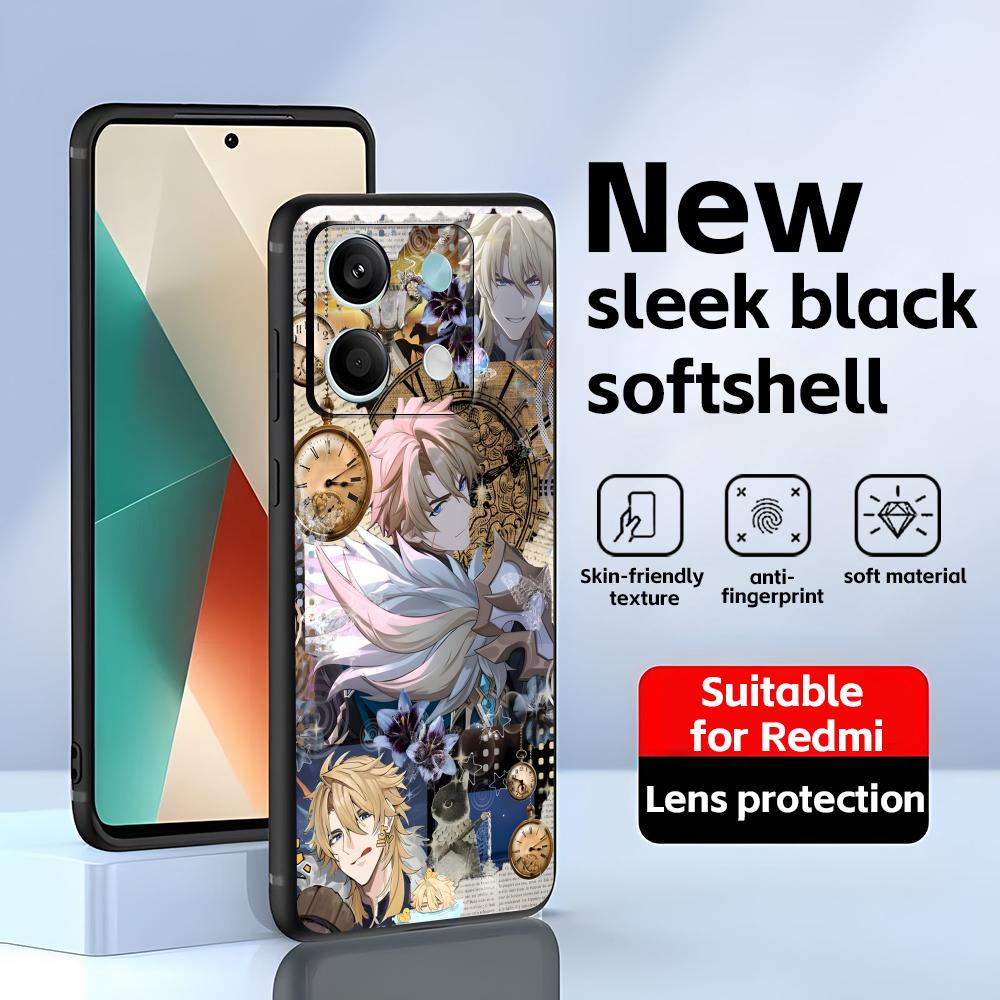 Genshin impact Варка Чехол для телефона Для Redmi Note 14 13 12 11 Pro Plus S 5G 14C A3 Мягкий черный чехол для телефона