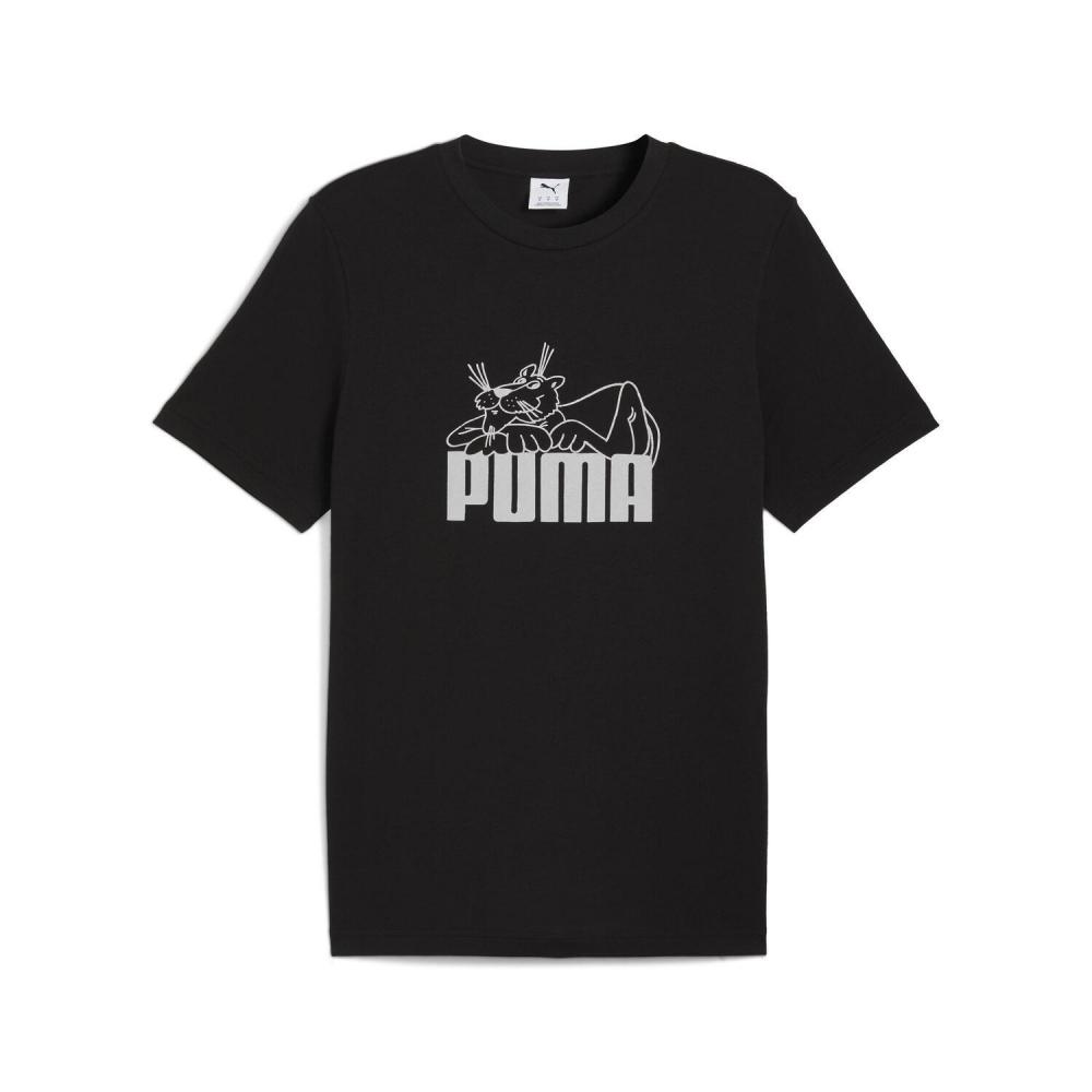 Puma Мужская графическая футболка Super Tee Черная 634048