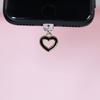 Заглушка от пыли для мобильного телефона, черная, белая, в форме сердца, для пары, кулон для мобильного телефона iPhone, аксессуары для порта Samsung Type-C