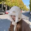 Теплая плюшевая шапка-бини, ветрозащитная шапка с защитой ушей, креативная шапка-пуловер с кошачьими ушками, женская