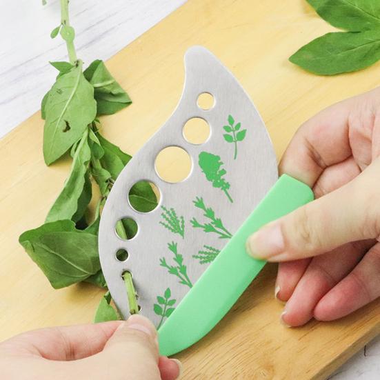 Нож для чистки листьев, 9 отверстий, кухонный инструмент для капусты, базилика, тимьяна, кинзы, розмарина, кухонная утварь для любителей трав